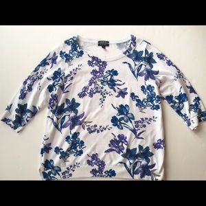 Lands’ End Floral Supima Sweater